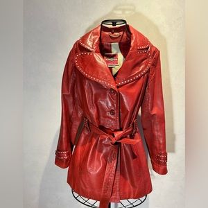 MS Pioneer Vintage Red Leather Coat